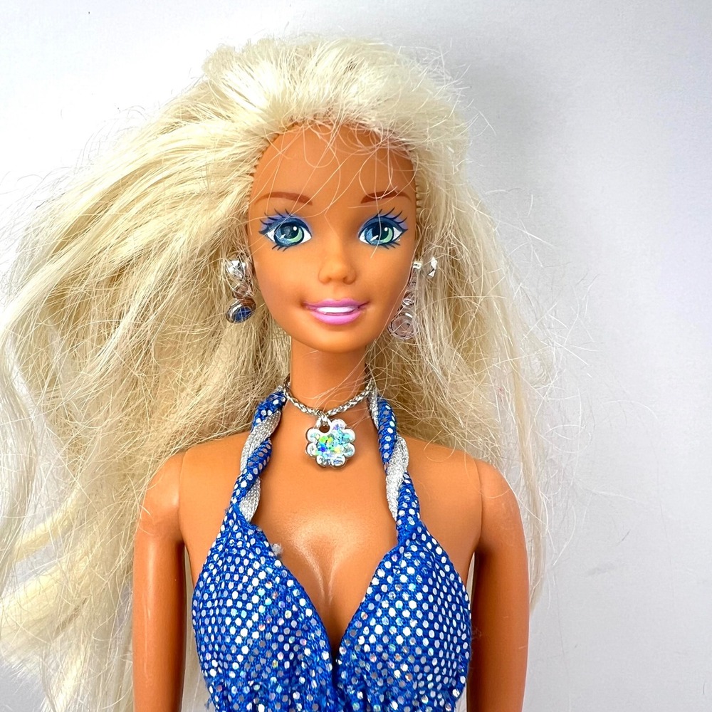 Mattel Vtg Sparkle Beach Barbie 1995 with Jewelry Bikini and‎ 2 Bracelets 13132